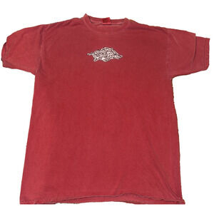 Comfort Colors Unisex Arkansas Razorbacks SS T-Shirt Faded Red LARGE Swirl Hog